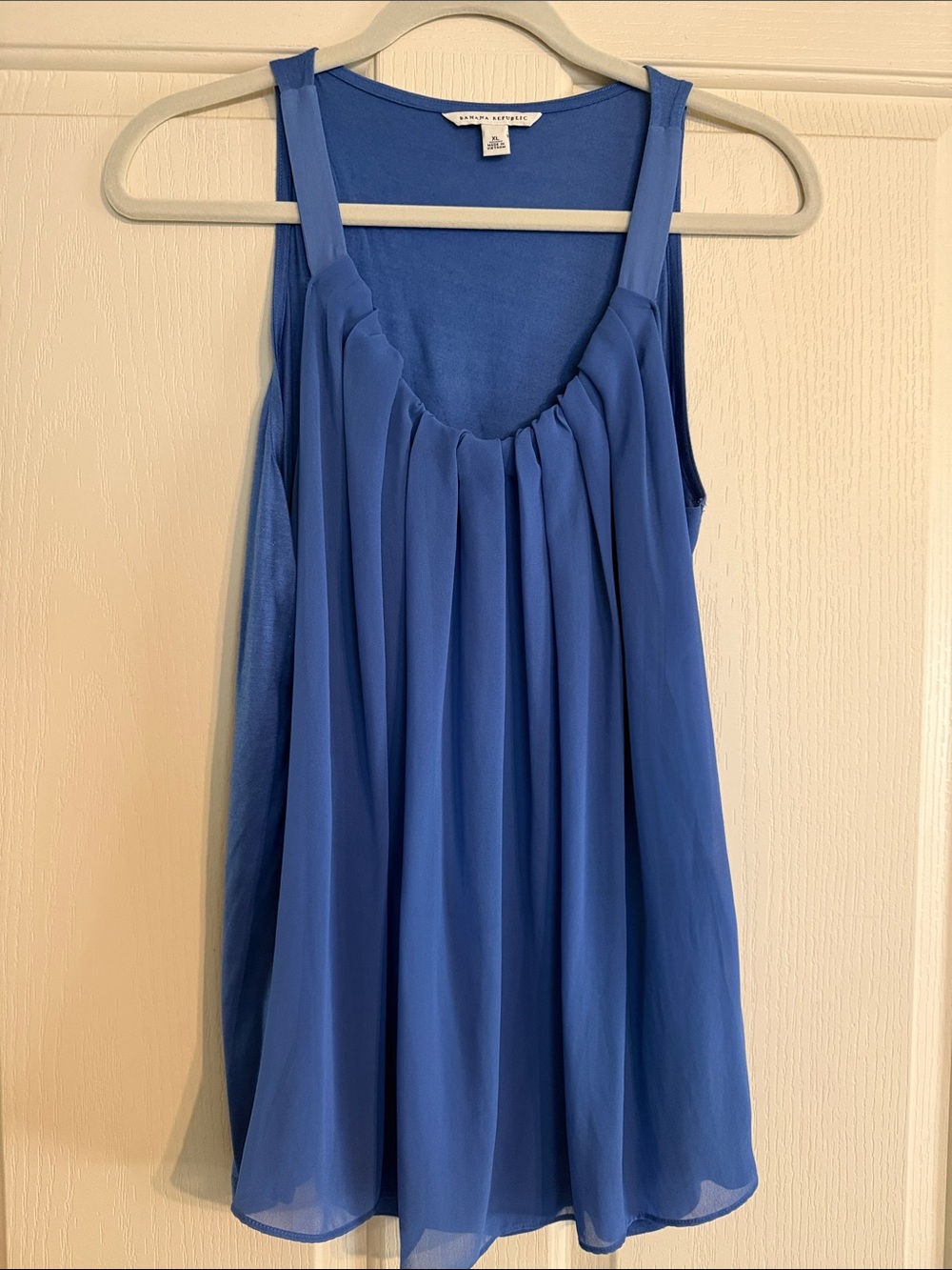 Banana Republic Royal Blue Pleated Tank Top